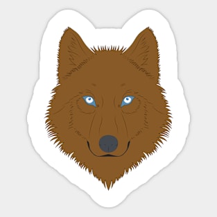 Brown wild wolf Sticker